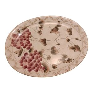 Oneida Oval Serving Platter with Pink Grape Motif